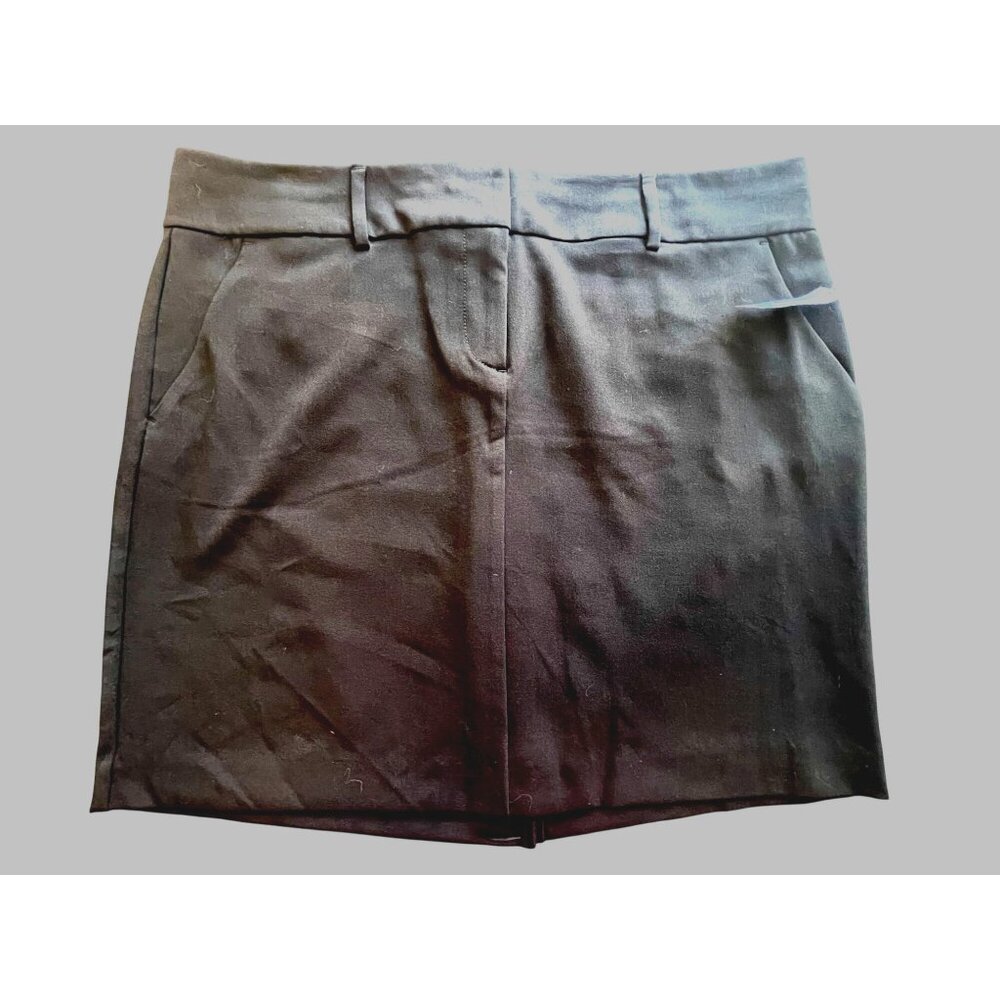 Old Navy Stretch Pencil Skirt Black Size 16 w/ Pockets Zipper Hidden Button Clas